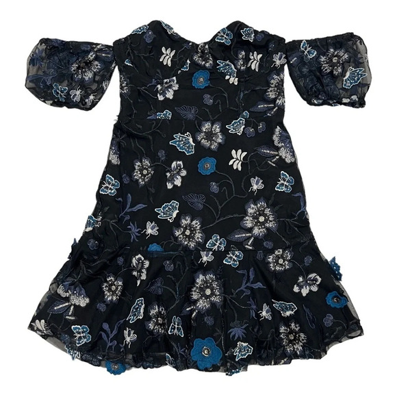 For Love & Lemons Botanic Strapless Dress Butterfly Embroidered 3D Floral Fairy - Picture 7 of 13